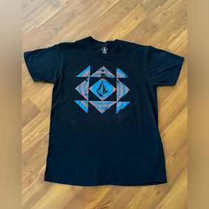VOLCOM Black Graphic T-Shirt Size Large